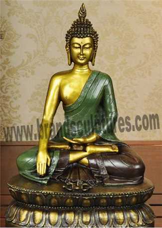 Exterior Artist Serene Bronze Buddha Statue As Holiday Ornaments