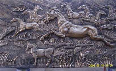 External Running Relief Fiberglass Horse Contemporary Wall Sculptures