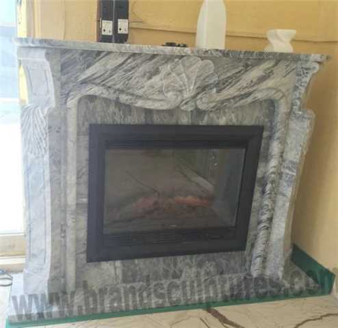 Interior Carved Stone Fireplaces Statue As Home Ornament