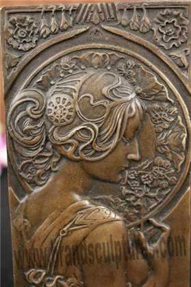 Home Decor Elegant Lady Relief Carving Metal Sculpture