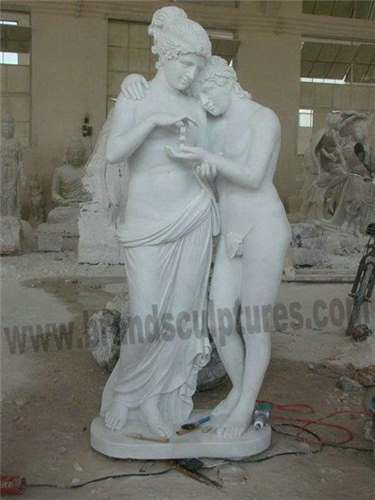 European Flower Garden Designs Stone Naked Figure Sculptures