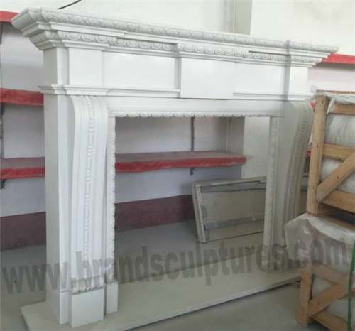 Interior Home Decor Carved White Stone Fireplaces Statues