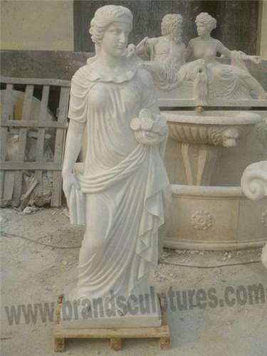 Garden Landscaping Elegant Carved Stone Figure Statues