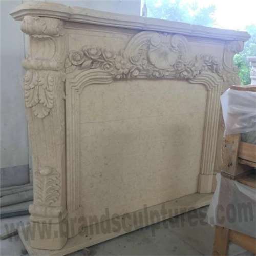 Huge Carved Stone Fireplaces Statue For Outdoor Decoration