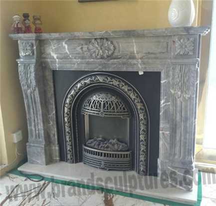Large Carved Stone Fireplaces Statue For Home Ornament