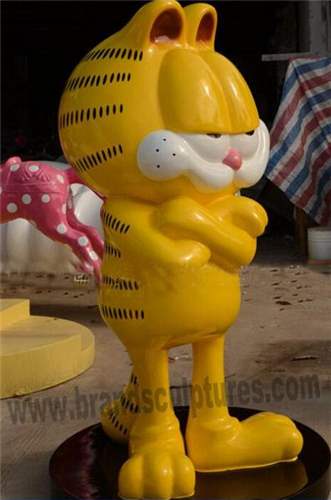 Modern Fiberglass Garfield Animal Statues As Park Ornament