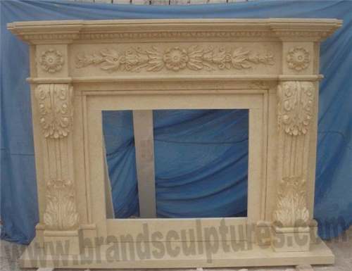 Western Style Indoor Stone Fireplaces Statue As Home Ornaments