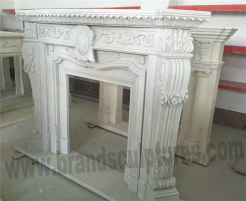 Natural Stone Home Use Flower Pattern Stone Fireplaces Sculptures