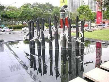 Large Fish Stainless Steel Garden Water Fountains Sculptures