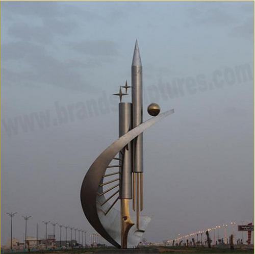 External Rocket Shape Metal Steel Outdoor Ornament Art Sculptures