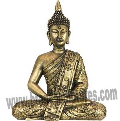 Modern Sitting Temple Ornaments Serene Brass Statue Thai Buddha