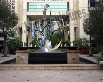 Huge Abstract And Glossy Curved Steel Metal Hotel Sculptures