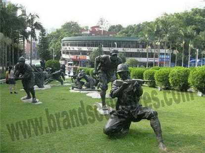 Big Powerful Soldiers Bronze Outer Statues For Lawn Ornaments