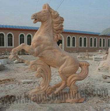 Hot Garden Selling Carved Stone Running Horse Sculptures