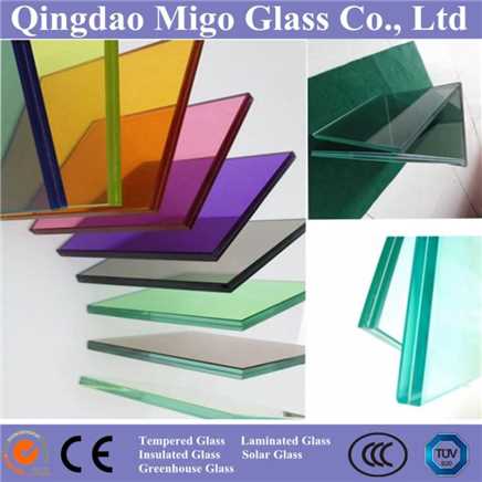 6.38mm/8.38mm/10.38mm/12.38mm Safety Clear and Colored Tempered Laminated Glass