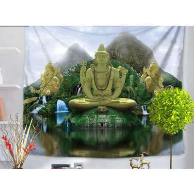 Indian Mandala Tapestry Figure Of Buddha Printed Tapestry Wa