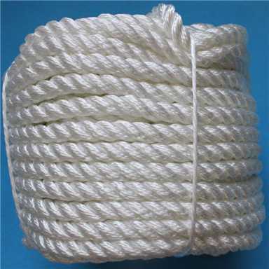 White 18mm 3 Strands Twisted Polyester Rope, 100m Roll Polyester Fishing Rope
