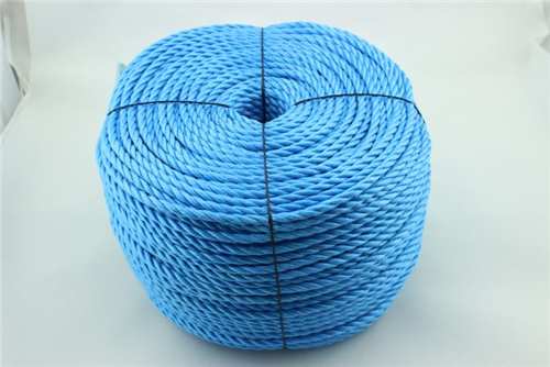 6MM*650MPP Rope For Protecting Electric Cable,Blue Twisted Yellow Pp 3--strand Rope