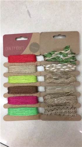 10m 1mm Colorful And Nature Cotton Jute Paper Baker Twine In Kraft Paper Card