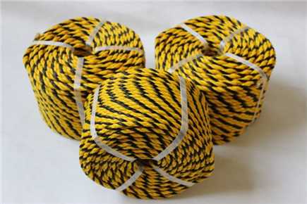 Pe Tiger Rope,3 Strands Twisted Yellow And Black Color Virgin Pe Marking Rope