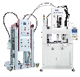 Vertical injection machine with screw, plunger, SLR type