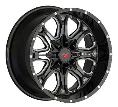 20 inch Black Milling Spoke aluminum auto wheels JHS-04