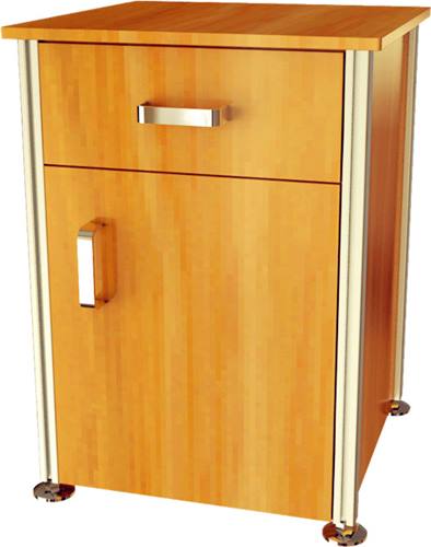 Movable Plastic Bedside Locker Hospital Furniture With Drawer,Platform,Towel Rack