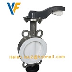 Stainless steel butterfly valve with PTFE seat