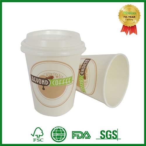 Single Wall Disposable Espresso Cups Takeaway Coffee Cups Printing With Lid