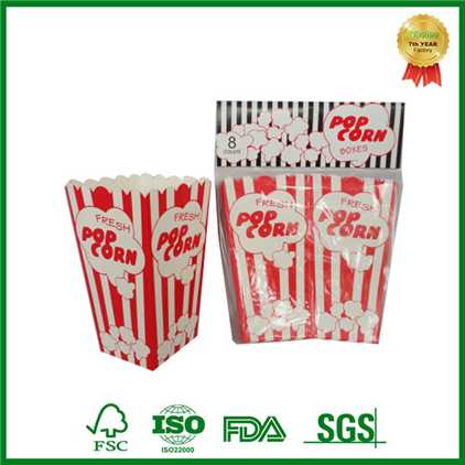 Stripe Colored Print Popcorn Box For Party Birthday Small Large Size