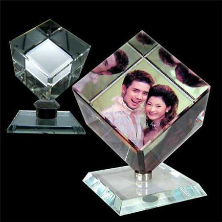 Custom Design Rotating Glass Photo Frame