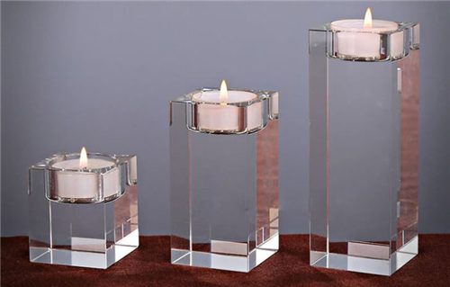 Cube Crystal Candle Holder For 3d Engraving