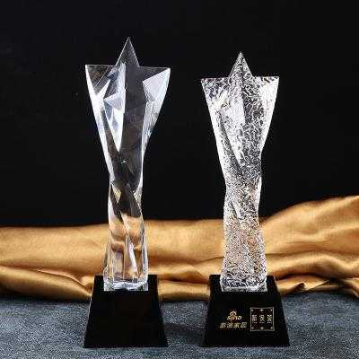 Unique Design Twisted Crystal Star Award