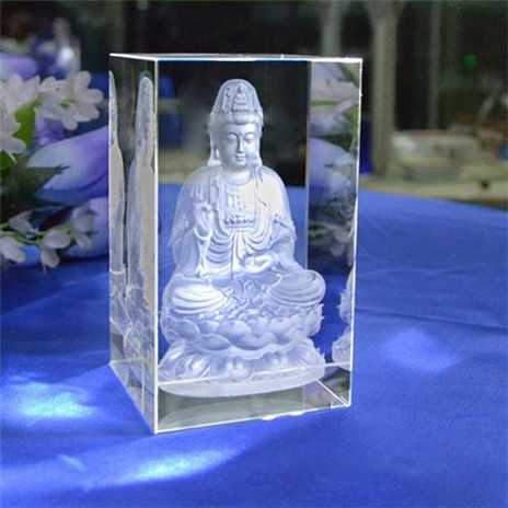 Laser 3D Crystal Guanyin
