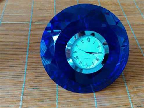 Blue Diamond Crystal Clock