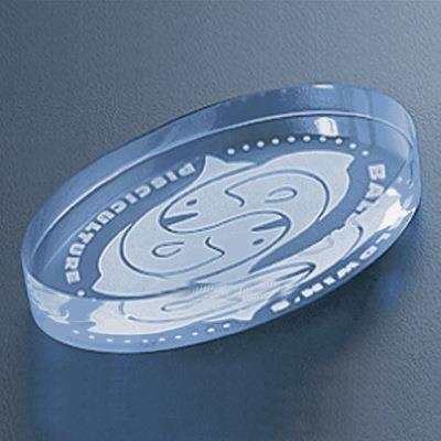 Custom Oval Crystal Paperweight