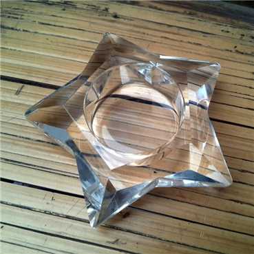 Clear Star Crystal Candle Holder