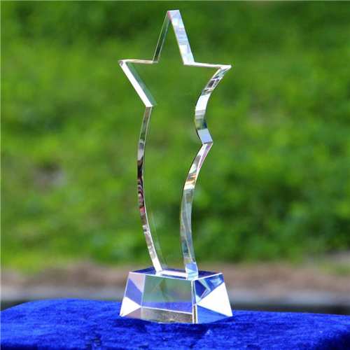 Blank Star Crystal Trophy For 3D Laser Engraving Photos Logos