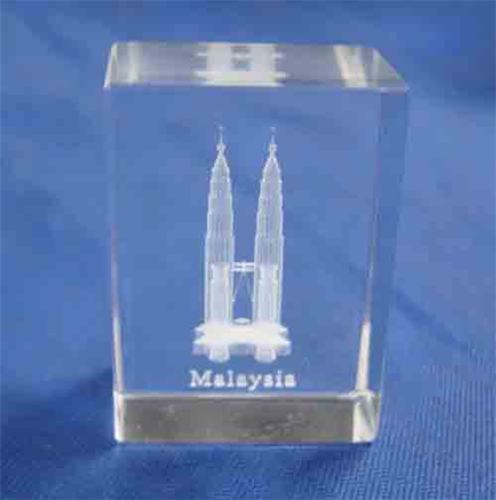 3D Laser Crystal The Petronas Twin Tower Building Model