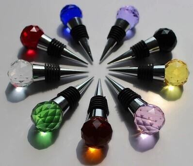 Colored Glass Ball Wine Stopper