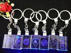 Cheap LED Crystal Keyring With Car Logos