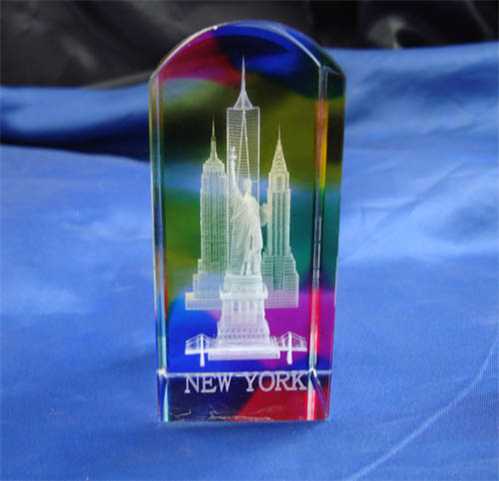 3D Laser Engraving Crystal New York Skyline