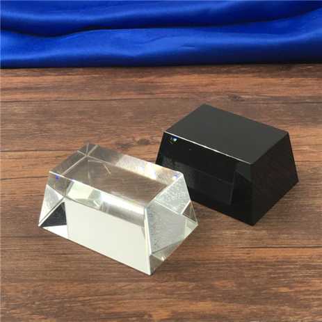 K9 Solid Black And Clear Bevelled Crystal Pedestal
