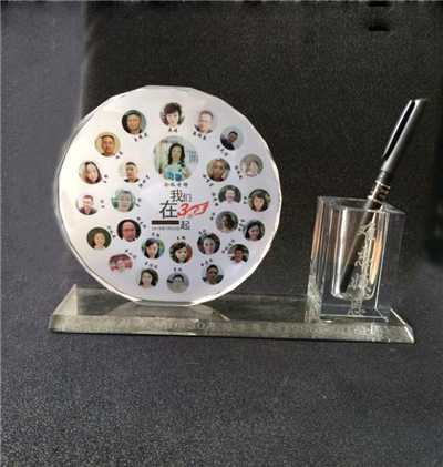 Custom Logo Printing Crystal Pen Holder For School Gradutation Souvenirs Gifts