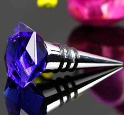 Blue Glass Wine Stopper