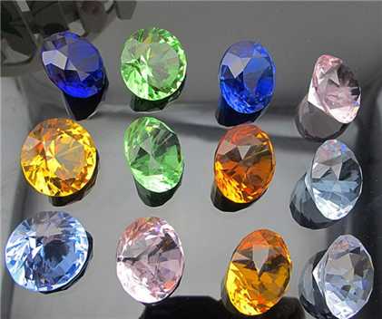 Various Sizes 10 Colors Imprinted Crystal Diamond Paperweight For Wedding Decoraton Gifts
