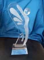 Custom Design Flying Man Crystal Award