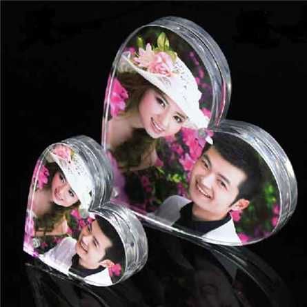 Wedding Favor Heart Shaped Acrylic Picture Frame For Couple Souvenirs Gifts