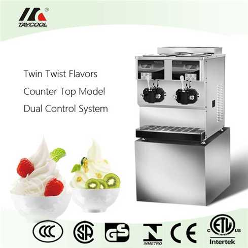 Counter Top Soft Serve Machine With Twin Flavors And Dual Control System
