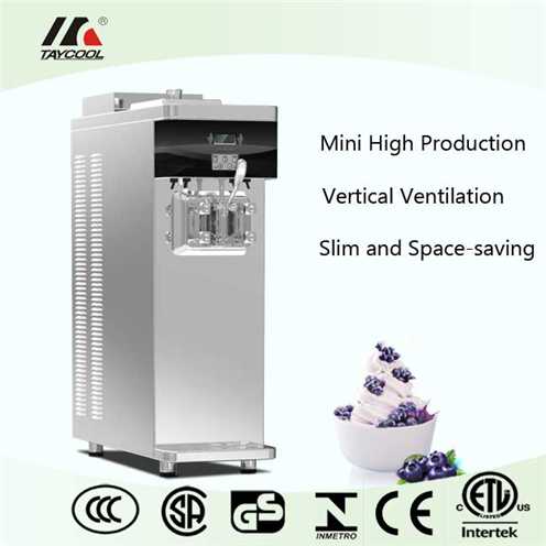 Counter Top Soft Ice Cream Machine With Single Flavor And Pasteurizer